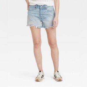 Women's Universal Thread Mid-Rise 90's Baggy Denim Shorts Light Wash Size 10